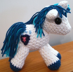 Size: 2213x2200 | Tagged: safe, artist:acrylicsheep, shining armor, pony, g4, amigurumi, crochet, high res, irl, photo, plushie, solo