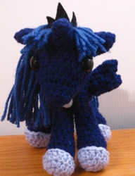 Size: 1843x2403 | Tagged: safe, artist:acrylicsheep, princess luna, pony, g4, amigurumi, crochet, irl, photo, plushie, solo