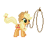 Size: 158x144 | Tagged: artist needed, source needed, safe, applejack, earth pony, pony, g4, animated, desktop ponies, female, pixel animation, pixel art, simple background, solo, sprite, transparent background