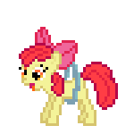 Size: 150x150 | Tagged: artist needed, source needed, safe, apple bloom, earth pony, pony, g4, animated, desktop ponies, female, filly, foal, loop-de-hoop, pixel art, simple background, solo, sprite, transparent background