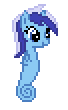 Size: 68x110 | Tagged: safe, artist:dirkos, minuette, sea pony, g4, animated, desktop ponies, female, gif, pixel art, simple background, smiling, solo, sprite, transparent, transparent background