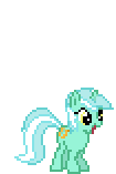 Size: 105x157 | Tagged: safe, artist:lightningbolt, lyra heartstrings, pony, unicorn, g4, animated, desktop ponies, excited, female, happy, jumping, pixel art, pronking, simple background, smiling, solo, sprite, transparent background