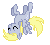 Size: 106x96 | Tagged: artist needed, source needed, safe, derpy hooves, pegasus, pony, g4, animated, desktop ponies, female, flying, mare, pixel art, simple background, solo, sprite, transparent, transparent background, upside down