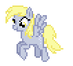 Size: 106x96 | Tagged: artist needed, source needed, safe, derpy hooves, pegasus, pony, g4, animated, desktop ponies, female, flying, mare, pixel art, simple background, solo, sprite, transparent, transparent background