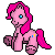 Size: 50x50 | Tagged: safe, artist:emokels, pinkie pie, pony, g4, animated, blinking, desktop ponies, female, pixel art, simple background, sitting, solo, sprite, transparent, transparent background