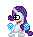 Size: 33x37 | Tagged: safe, artist:moongazeponies, rarity, pony, g4, animated, banana, desktop ponies, diamond, female, peanut butter jelly time, pixel art, simple background, solo, sprite, transparent, transparent background