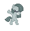 Size: 100x102 | Tagged: safe, artist:anonycat, artist:ponynoia, marble pie, pony, g4, the cutie mark chronicles, animated, bipedal, dancing, desktop ponies, female, party hard, pixel art, simple background, solo, sprite, transparent background