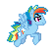 Size: 106x102 | Tagged: artist needed, source needed, safe, rainbow dash, pony, g4, animated, blitzabetes, cute, desktop ponies, pixel art, rainbow blitz, rule 63, rule63betes, simple background, solo, sprite, transparent, transparent background