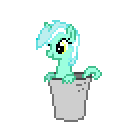 Size: 66x102 | Tagged: safe, artist:botchan-mlp, lyra heartstrings, sea pony, g4, animated, bucket, cute, desktop ponies, female, hopping, lyrabetes, one eye closed, pixel art, seapony lyra, simple background, smiling, solo, species swap, sprite, transparent background, walk cycle