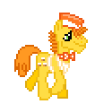 Size: 82x98 | Tagged: safe, artist:anonycat, artist:botchan-mlp, carrot cake, earth pony, pony, g4, animated, apron, bowtie, carrotbetes, clothes, cute, desktop ponies, hat, male, pixel art, simple background, solo, sprite, stallion, transparent background, trotting, walk cycle