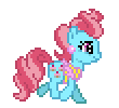 Size: 110x100 | Tagged: safe, artist:botchan-mlp, cup cake, earth pony, pony, g4, animated, cute, cute cake, desktop ponies, female, mare, pixel art, simple background, solo, sprite, transparent background, trotting, walk cycle
