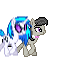 Size: 126x116 | Tagged: artist needed, source needed, safe, dj pon-3, octavia melody, vinyl scratch, earth pony, pony, unicorn, g4, animated, desktop ponies, duo, female, horn, mare, pixel art, simple background, sprite, transparent background