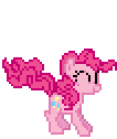 Size: 106x126 | Tagged: artist needed, source needed, safe, pinkie pie, earth pony, pony, g4, animated, desktop ponies, eyes closed, female, jumping, mare, pixel art, simple background, solo, sprite, transparent background