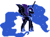 Size: 192x144 | Tagged: safe, artist:botchan-mlp, nightmare moon, alicorn, pony, g4, animated, concave belly, desktop ponies, female, idle, idle animation, pixel art, simple background, slender, solo, sprite, thin, transparent background