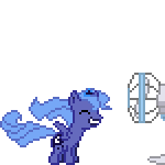 Size: 150x150 | Tagged: safe, artist:spaceponies, princess luna, pony, g4, desktop ponies, electric fan, fail, fan, female, gif, non-animated gif, simple background, solo, sprite, transparent background, woona