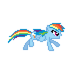Size: 140x140 | Tagged: artist needed, source needed, safe, rainbow dash, g4, animated, desktop ponies, female, pixel art, simple background, solo, sprite, transparent background