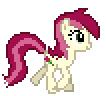 Size: 106x96 | Tagged: artist needed, source needed, safe, roseluck, pony, g4, animated, desktop ponies, female, pixel art, simple background, solo, sprite, transparent background