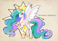 Size: 1024x724 | Tagged: safe, artist:ladyamaltea, princess celestia, pony, g4, female, solo