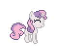 Size: 120x94 | Tagged: safe, sweetie belle, pony, unicorn, g4, animated, desktop ponies, female, jumping, pixel art, pronking, simple background, sprite, transparent background