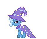 Size: 158x130 | Tagged: artist needed, source needed, safe, trixie, pony, unicorn, g4, animated, desktop ponies, female, mare, pixel art, simple background, solo, sprite, transparent background