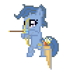 Size: 100x102 | Tagged: artist needed, source needed, safe, archer (character), scootablue, g4, animated, desktop ponies, filly, pixel art, simple background, solo, sprite, transparent background