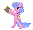 Size: 106x96 | Tagged: artist needed, source needed, safe, royal ribbon, pony, unicorn, g4, 8-bit, animated, bipedal, desktop ponies, female, pixel art, simple background, solo, sprite, transparent background