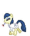 Size: 106x126 | Tagged: artist needed, source needed, safe, powder rouge, earth pony, pony, g4, animated, desktop ponies, female, mouth hold, pixel art, simple background, sindy, solo, sprite, transparent background