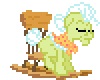 Size: 100x80 | Tagged: safe, artist:botchan-mlp, granny smith, earth pony, pony, g4, adorasmith, animated, clothes, cute, desktop ponies, elderly, female, granny smith's shawl, mare, pixel art, rocking chair, scarf, simple background, sleeping, solo, sprite, transparent background