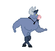 Size: 184x172 | Tagged: safe, artist:starsteppony, iron will, minotaur, g4, animated, cute, desktop ponies, male, nose piercing, nose ring, piercing, pixel art, septum piercing, simple background, solo, sprite, transparent background, walking, willabetes