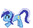 Size: 112x96 | Tagged: artist needed, source needed, safe, minuette, pony, unicorn, g4, animated, cute, desktop ponies, female, gif, minubetes, pixel art, simple background, solo, sprite, stretching, transparent background
