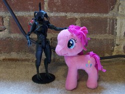 Size: 3072x2304 | Tagged: safe, artist:mattwhite924, pinkie pie, g4, figurine, geth, high res, irl, legion, mass effect, photo, plushie