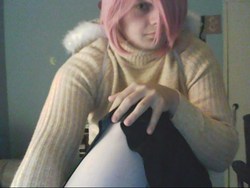 Size: 640x480 | Tagged: safe, fluttershy, human, g4, butterscotch, cosplay, crossdressing, irl, irl human, male, photo, rule 63, solo, trap