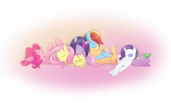 Size: 1578x978 | Tagged: safe, artist:v-invidia, applejack, fluttershy, pinkie pie, rainbow dash, rarity, spike, twilight sparkle, g4, mane seven, mane six