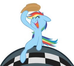 Size: 1700x1500 | Tagged: safe, artist:ocarina0ftimelord, edit, rainbow dash, pegasus, pony, g4, applejack's hat, atomic bomb, bomb, cowboy hat, crossover, dr. strangelove, female, hat, major kong, movie reference, nuclear weapon, riding a bomb, simple background, solo, stetson, transparent background, vector, weapon