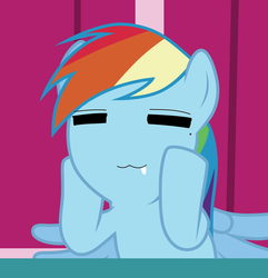 Size: 1226x1274 | Tagged: safe, edit, edited screencap, screencap, rainbow dash, pony, applebuck season, g4, :3, female, izumi konata, lucky star, reaction image, solo