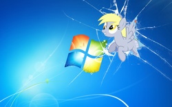 Size: 1920x1200 | Tagged: safe, derpy hooves, pegasus, pony, g4, derpy being derpy, female, mare, microsoft windows, wallpaper, windows 7