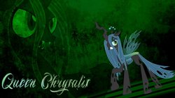 Size: 1191x670 | Tagged: safe, artist:bluedragonhans, queen chrysalis, changeling, changeling queen, g4, female, solo, wallpaper