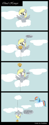 Size: 900x2268 | Tagged: safe, artist:huskkies, derpy hooves, rainbow dash, pegasus, pony, g4, comic, female, mare, muffin