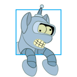 Size: 500x500 | Tagged: safe, artist:chameron, robot, bender bending rodríguez, futurama, male, ponified, simple background, solo, transparent background