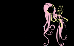 Size: 1680x1050 | Tagged: artist needed, source needed, safe, fluttershy, pegasus, pony, g4, black background, female, flying, mare, silhouette, simple background, solo, spread wings, wallpaper, wings