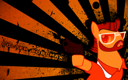 Size: 1920x1200 | Tagged: safe, colter sobchak, pony, g4, crossover, gun, solo, the big lebowski, wallpaper