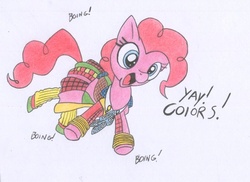 Size: 801x582 | Tagged: artist needed, safe, pinkie pie, g4, boots, clothes, cosplay, cravat, crossover, doctor who, frock coat, pants, shirt, shoes, sixth doctor, spats