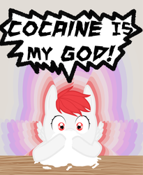 Size: 1376x1679 | Tagged: safe, artist:roidh, cocaine, drugs, ponified, snowflame