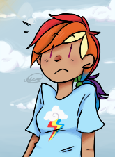 Size: 165x226 | Tagged: safe, artist:nyan-cow, rainbow dash, human, g4, humanized