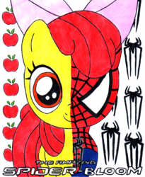 Size: 959x1167 | Tagged: safe, artist:artemisito, apple bloom, g4, apple, crossover, male, spider-man