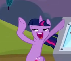 Size: 365x313 | Tagged: safe, screencap, twilight sparkle, pony, unicorn, g4, hurricane fluttershy, season 2, cropped, faic, female, great moments in animation, mare, meme, reaction image, solo, unicorn twilight, what is anatomy