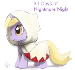 Size: 648x600 | Tagged: safe, artist:grissaecrim, dinky hooves, g4, 31 days of nightmare night, costume, final fantasy, white mage