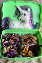 Size: 713x1050 | Tagged: safe, artist:mindfire3927, rarity, pony, g4, bento, food, food art, irl, photo, solo, style emulation