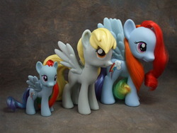 Size: 800x600 | Tagged: safe, derpy hooves, rainbow dash, pony, g4, brushable, irl, photo, size comparison, toy