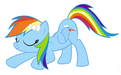 Size: 699x435 | Tagged: safe, artist:selecteddash, rainbow dash, pegasus, pony, g4, eyes closed, female, mare, simple background, solo, vector, white background